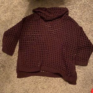 Cowl neck maroon sweater